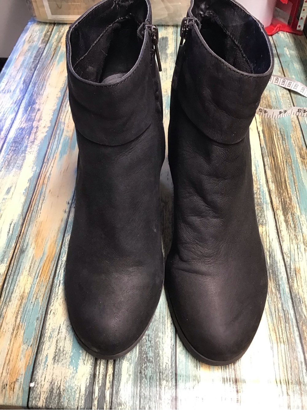 Kenneth Cole Reaction Black Ankle Booties with Side Zip